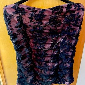 Black and pink lace sleeveless top